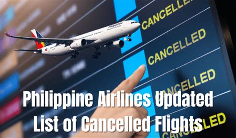Philippine Airlines Cancelled Flights Update .